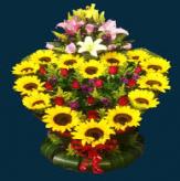 Más información de Corazón de Girasoles y Rosas Premium